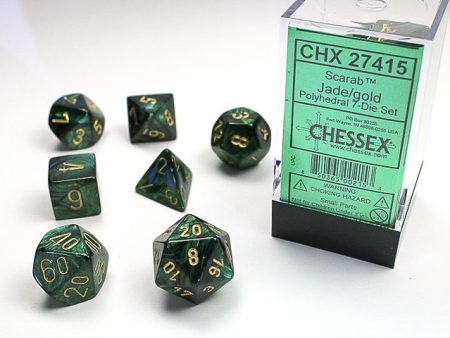 Chessex Scarab Jade gold 7-Die Set Cheap