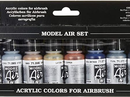 Vallejo Model Air - Metallic Colours 8 Colour Set Fashion