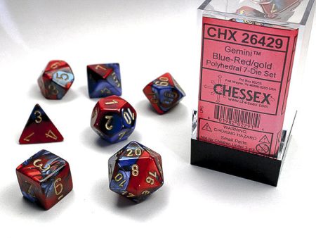 Chessex Gemini Blue-Red Gold 7-Die Set Fashion