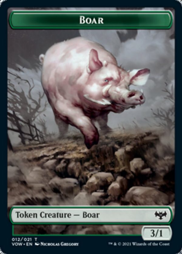 Copy    Boar Double-Sided Token [Innistrad: Crimson Vow Tokens] Online Sale