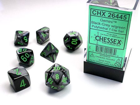 Chessex Gemini Blue-Grey Green 7-Die Set Supply