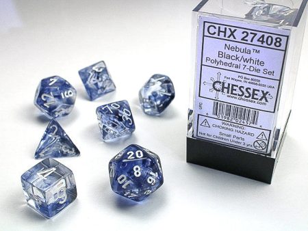 Chessex Nebula Black White 7-Die Set Supply