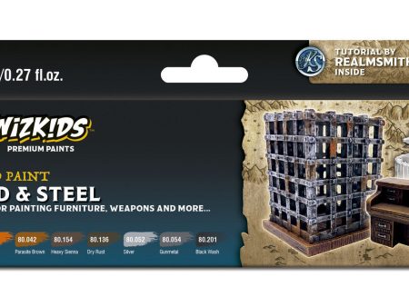 Wizkids Premium Paint Set by Vallejo: Wood & Steel on Sale