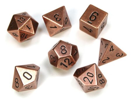 Chessex Solid Metal Copper Color 7-Die Set For Sale