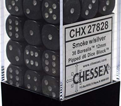 Chessex Borealis 12mm d6 light Smoke silver (36) Online now